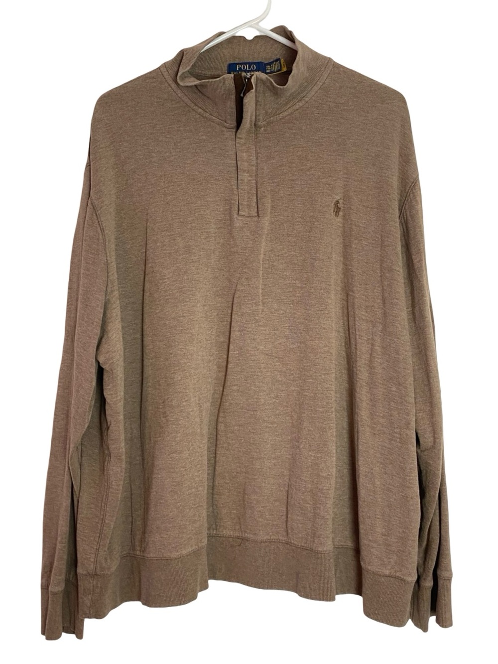 Polo Ralph Lauren 1/4 Zip Men’s Sweatshirt Pullover Size XXL Neutral Brown Tan